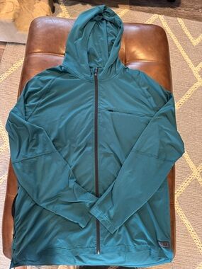 Lightweight Teal Hooded Shirt Jacket - Men's